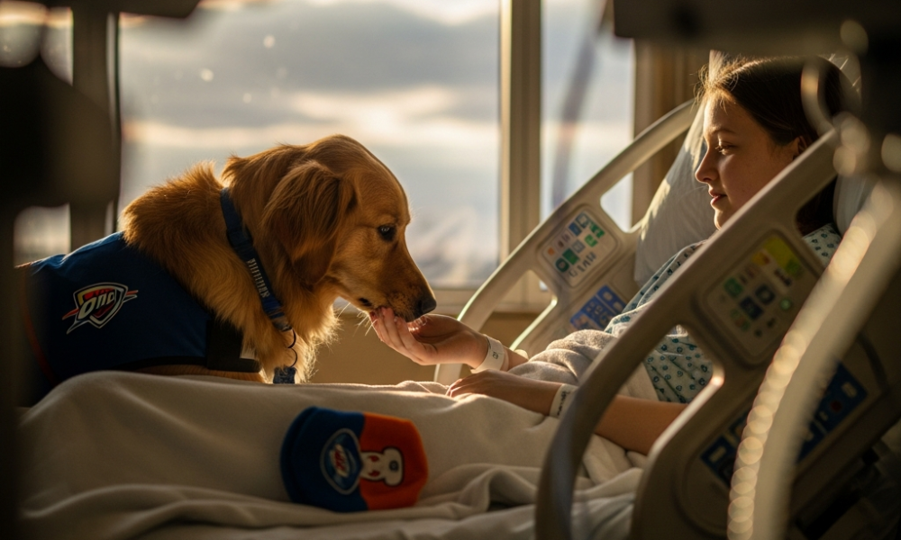 Bringing Thunder Spirit to Hospital Rooms with Therapy Dogs