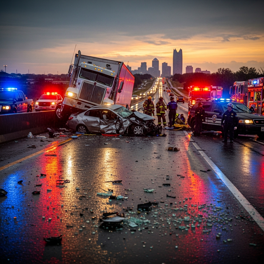 Traffic Disruption in Southeast Oklahoma City Following Major Vehicle Collision